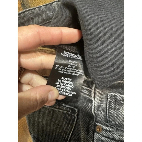 Lee High Rise Black Jeans Wide Leg Jeans Size 26 Cropped - Picture 5 of 9